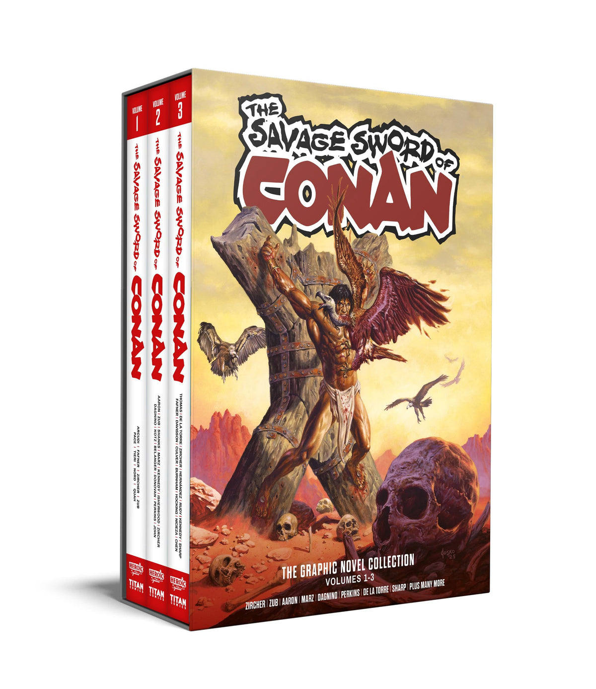 SAVAGE SWORD OF CONAN HC VOL 01-03 SLIPCASE SET REGULAR EDITION JOE JUSKO (MR) #NN - Cover A