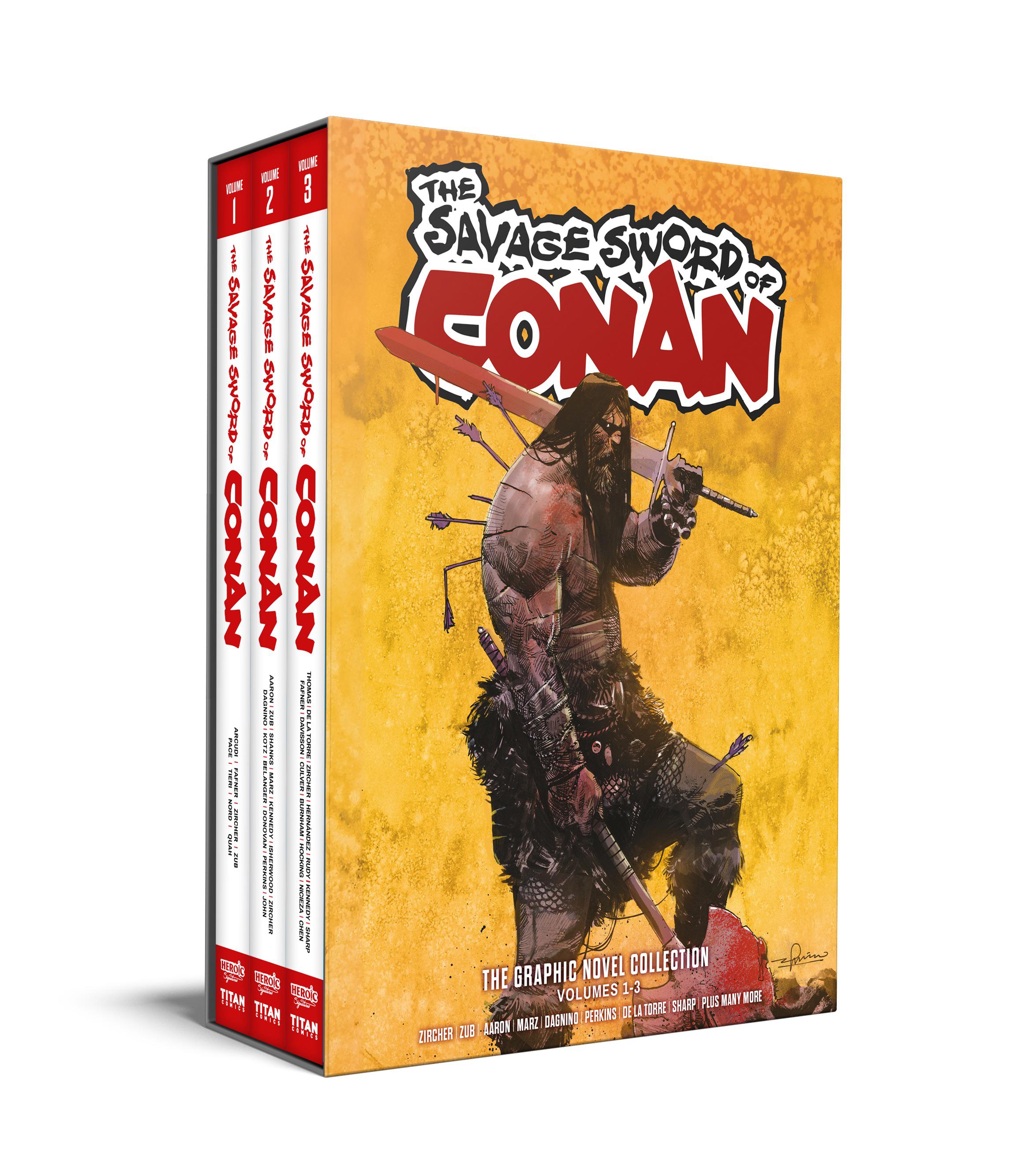 SAVAGE SWORD OF CONAN HC VOL 01-03 SLIPCASE SET DIRECT MARKET EDITION GERARDO ZAFFINO CVR (MR) #NN - Cover A