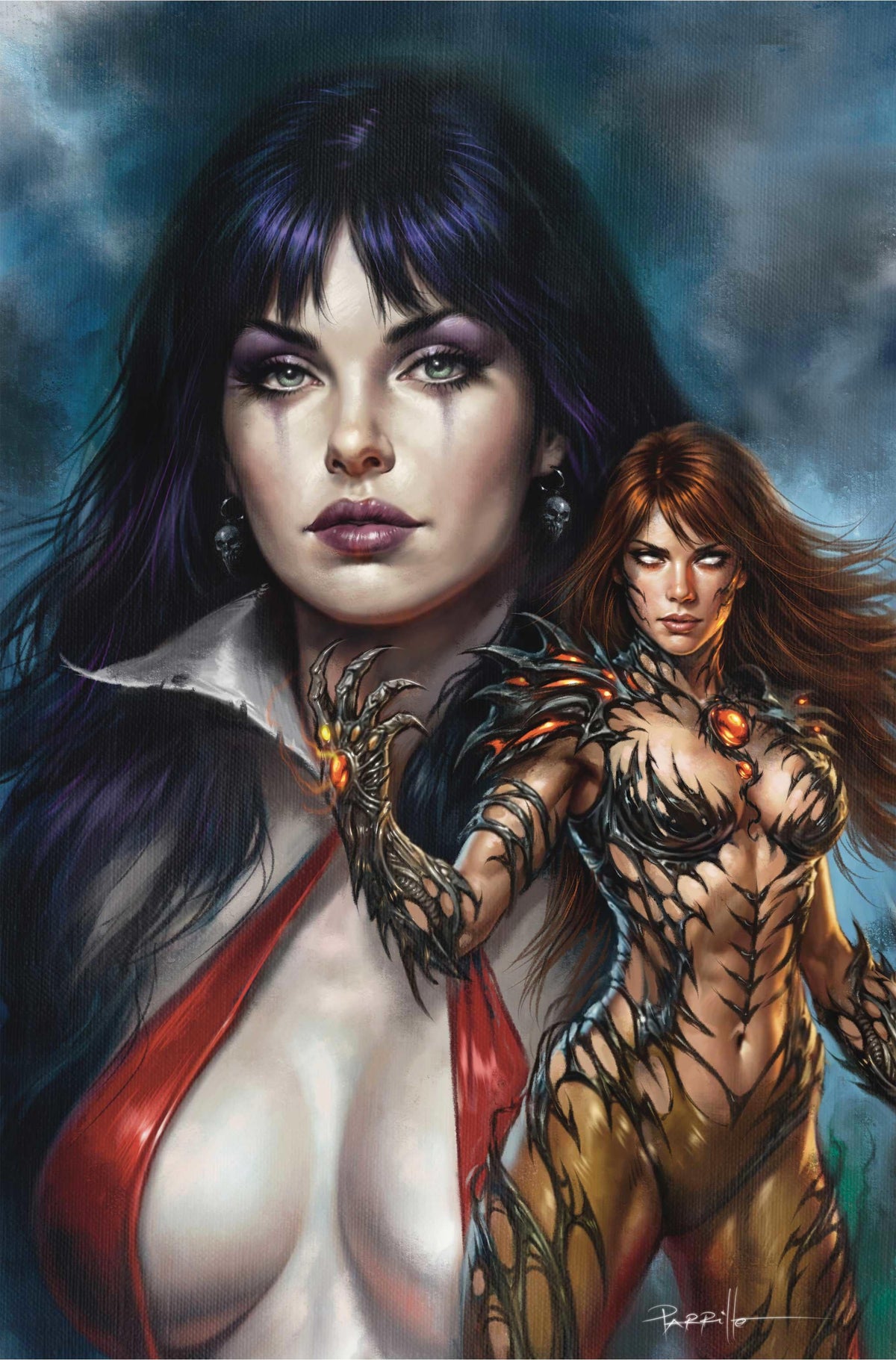 VAMPIRELLA X WITCHBLADE SPECIAL #1 - CVR G LUCIO PARRILLO METAL PREMIUM VAR